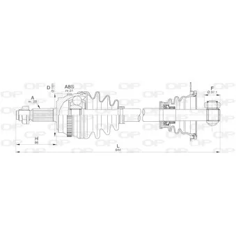 Arbre de transmission avant gauche OPEN PARTS DRS6209.00