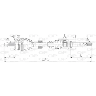Arbre de transmission avant droit OPEN PARTS DRS6210.00