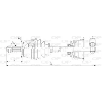 Arbre de transmission avant gauche OPEN PARTS DRS6211.00