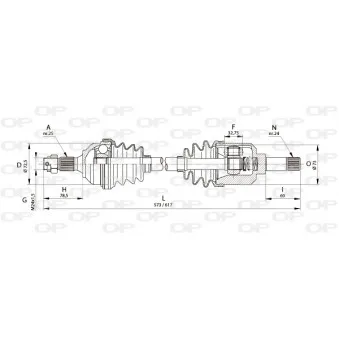 Arbre de transmission avant gauche OPEN PARTS DRS6218.00