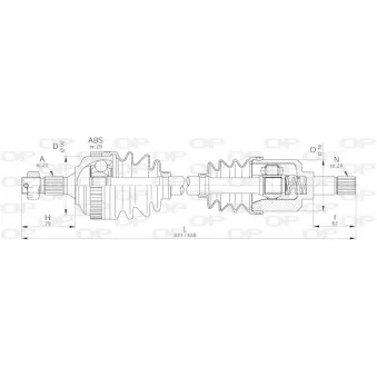 Arbre de transmission avant gauche OPEN PARTS DRS6220.00