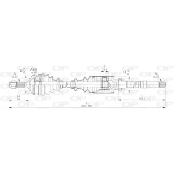 Arbre de transmission avant droit OPEN PARTS DRS6223.00
