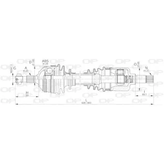 Arbre de transmission avant gauche OPEN PARTS DRS6226.00