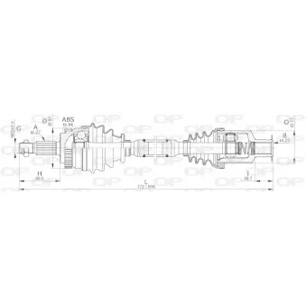 Arbre de transmission avant droit OPEN PARTS DRS6227.00