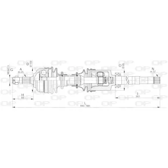 Arbre de transmission avant droit OPEN PARTS DRS6229.00