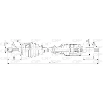 Arbre de transmission avant droit OPEN PARTS DRS6233.00