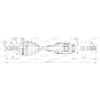Arbre de transmission avant droit OPEN PARTS DRS6240.00