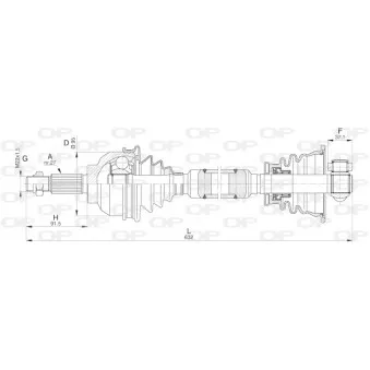 Arbre de transmission avant gauche OPEN PARTS DRS6241.00