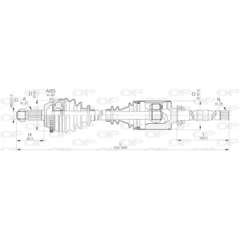 Arbre de transmission avant droit OPEN PARTS