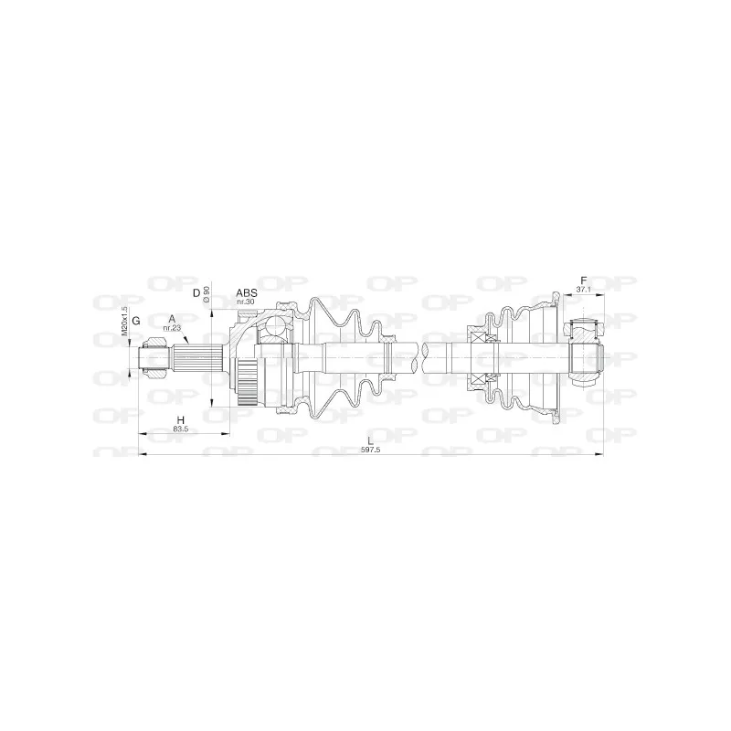 Arbre de transmission avant gauche OPEN PARTS DRS6250.00