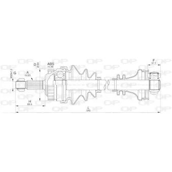Arbre de transmission avant droit OPEN PARTS DRS6251.00