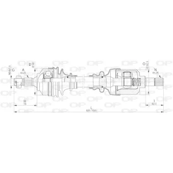 Arbre de transmission avant gauche OPEN PARTS DRS6252.00