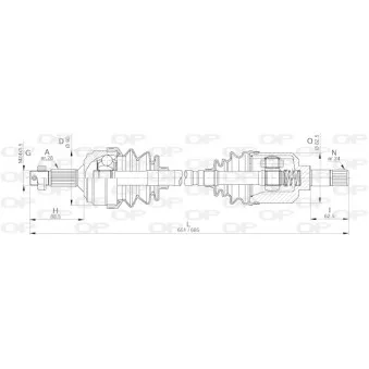 Arbre de transmission avant gauche OPEN PARTS DRS6254.00