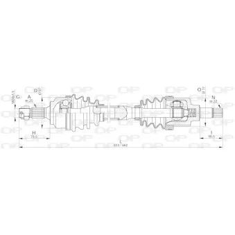 Arbre de transmission avant gauche OPEN PARTS DRS6257.00