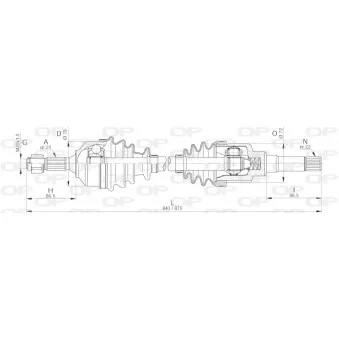 Arbre de transmission avant droit OPEN PARTS DRS6259.00