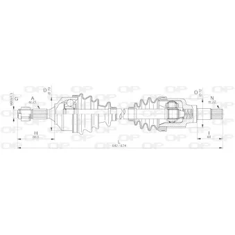Arbre de transmission avant gauche OPEN PARTS DRS6260.00