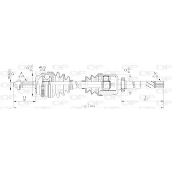 Arbre de transmission avant droit OPEN PARTS DRS6261.00