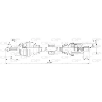 Arbre de transmission avant droit OPEN PARTS DRS6262.00