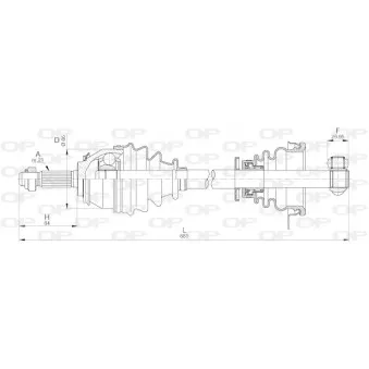 Arbre de transmission avant gauche OPEN PARTS DRS6263.00