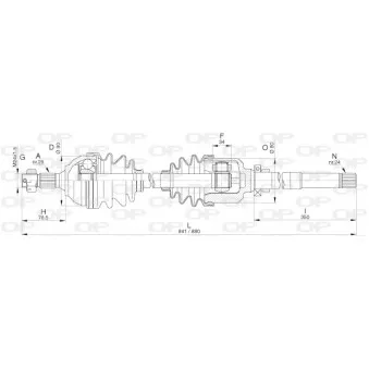 Arbre de transmission avant droit OPEN PARTS DRS6264.00