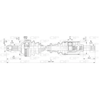 Arbre de transmission avant gauche OPEN PARTS DRS6265.00