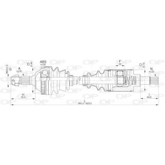 Arbre de transmission avant gauche OPEN PARTS DRS6270.00