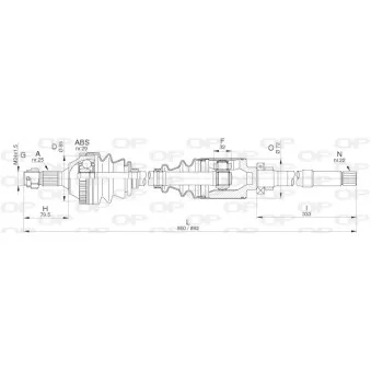 Arbre de transmission avant droit OPEN PARTS DRS6271.00
