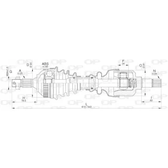 Arbre de transmission avant gauche OPEN PARTS DRS6272.00