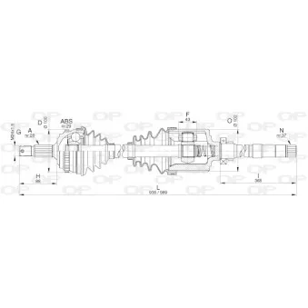 Arbre de transmission avant droit OPEN PARTS DRS6273.00