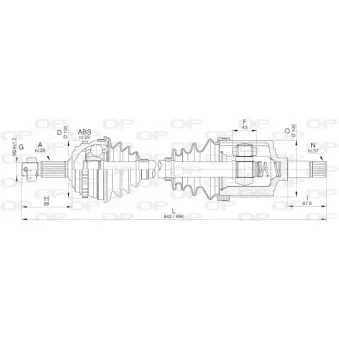 Arbre de transmission avant gauche OPEN PARTS DRS6274.00