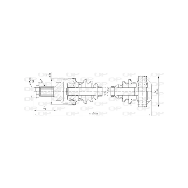 Arbre de transmission OPEN PARTS DRS6275.00
