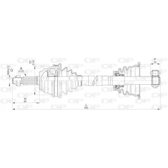 Arbre de transmission avant gauche OPEN PARTS DRS6277.00