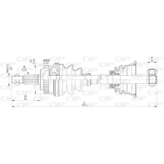 Arbre de transmission avant gauche OPEN PARTS DRS6278.00