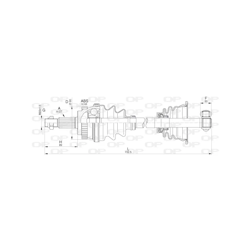 Arbre de transmission avant gauche OPEN PARTS DRS6278.00