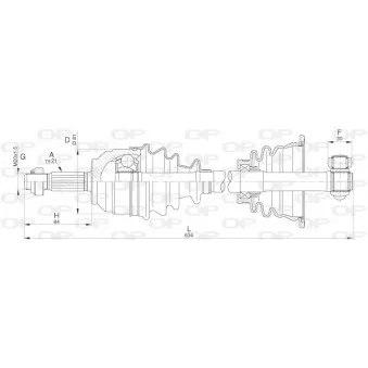 Arbre de transmission avant gauche OPEN PARTS DRS6279.00