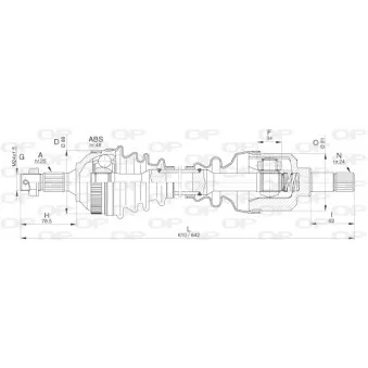 Arbre de transmission avant gauche OPEN PARTS DRS6280.00