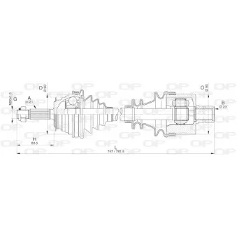 Arbre de transmission avant droit OPEN PARTS DRS6284.00