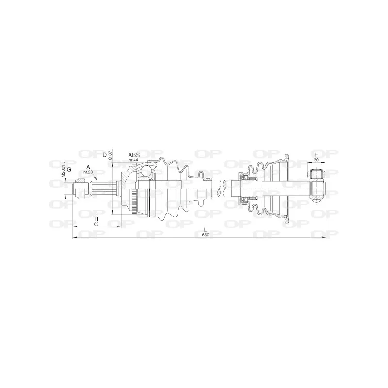 Arbre de transmission avant gauche OPEN PARTS DRS6289.00