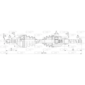 Arbre de transmission avant droit OPEN PARTS DRS6292.00