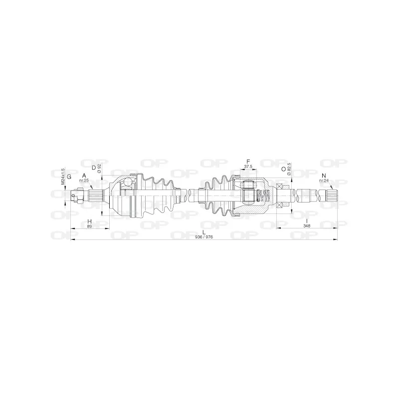 Arbre de transmission avant droit OPEN PARTS DRS6292.00