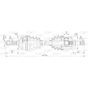 Arbre de transmission avant gauche OPEN PARTS DRS6293.00