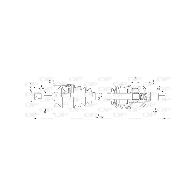 Arbre de transmission avant gauche OPEN PARTS DRS6293.00