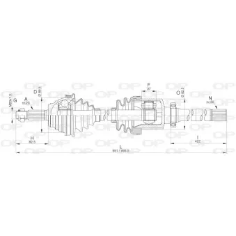 Arbre de transmission avant droit OPEN PARTS DRS6294.00
