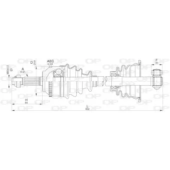 Arbre de transmission avant gauche OPEN PARTS DRS6295.00