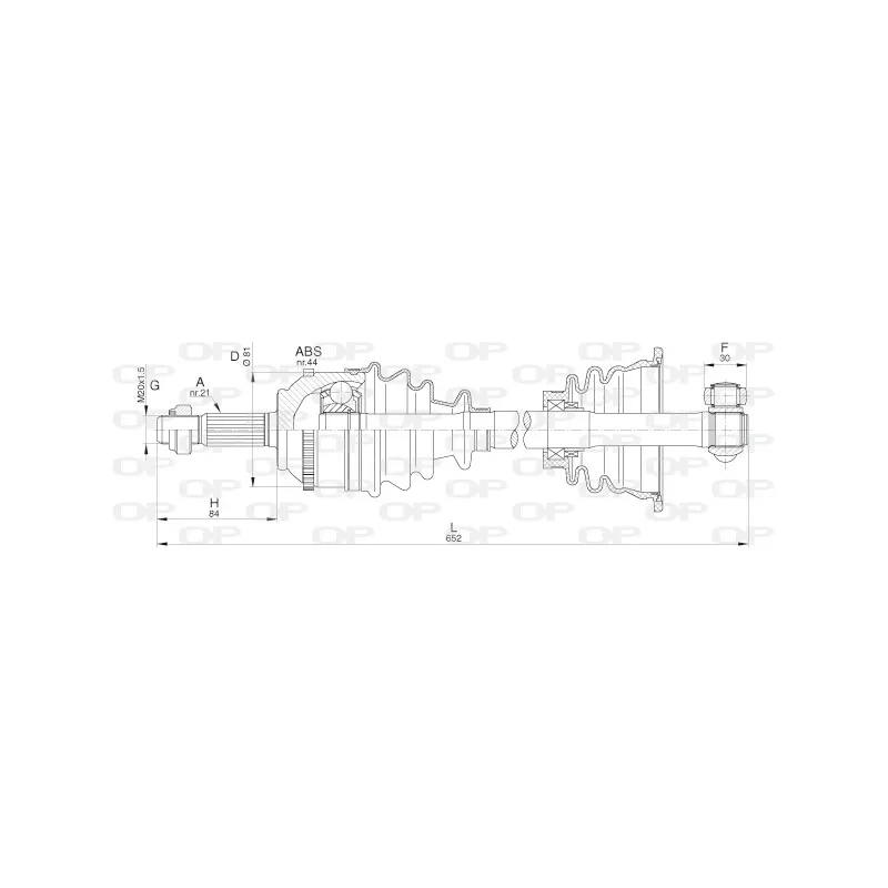 Arbre de transmission avant gauche OPEN PARTS DRS6295.00