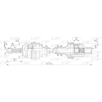 Arbre de transmission avant droit OPEN PARTS DRS6302.00