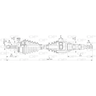 Arbre de transmission avant droit OPEN PARTS DRS6303.00