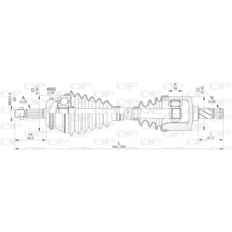 Arbre de transmission avant gauche OPEN PARTS DRS6304.00