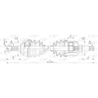 Arbre de transmission avant gauche OPEN PARTS DRS6305.00
