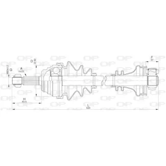Arbre de transmission avant droit OPEN PARTS DRS6306.00